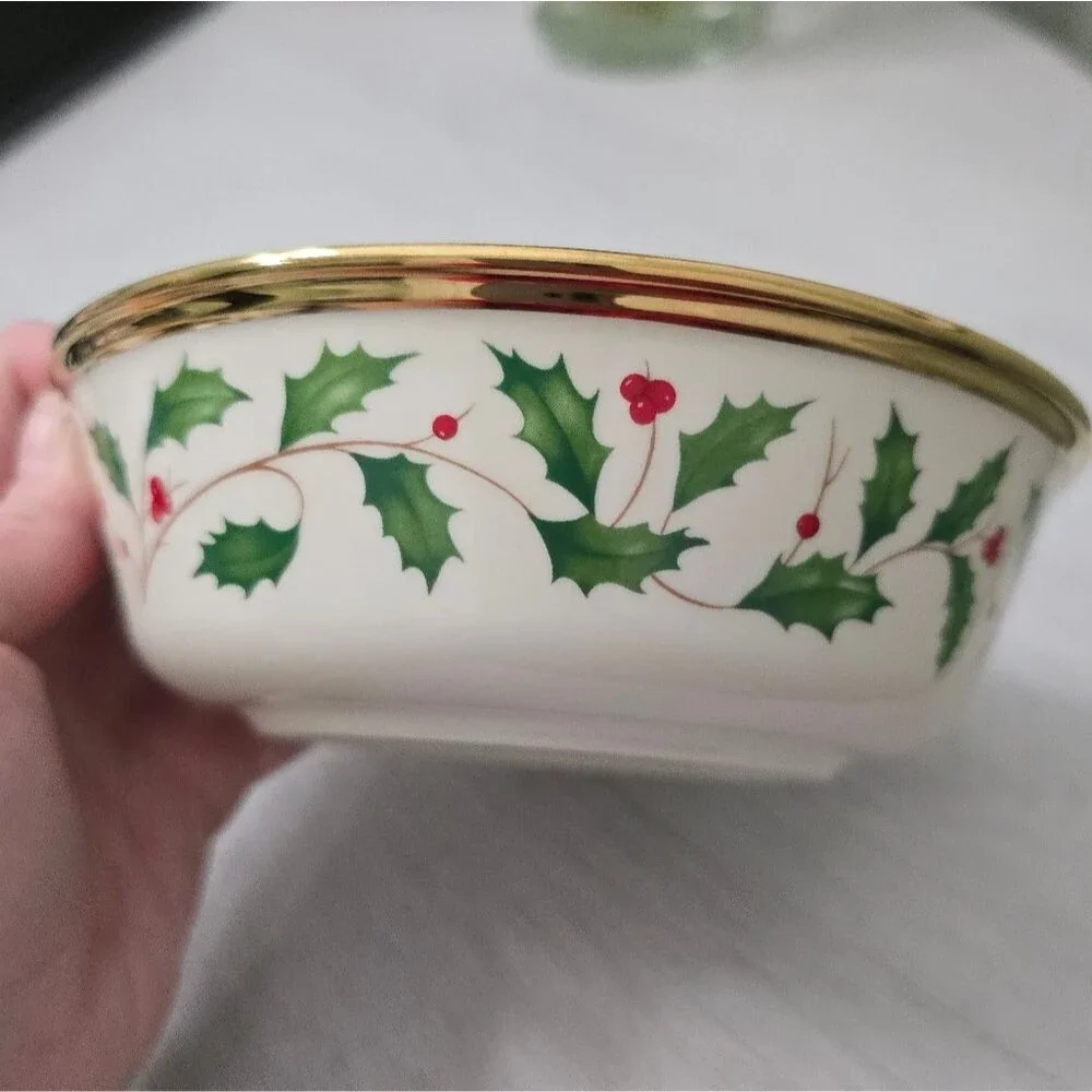 Vintage Lenox Holiday Gold Trim All Purpose Bowl 6 3/4